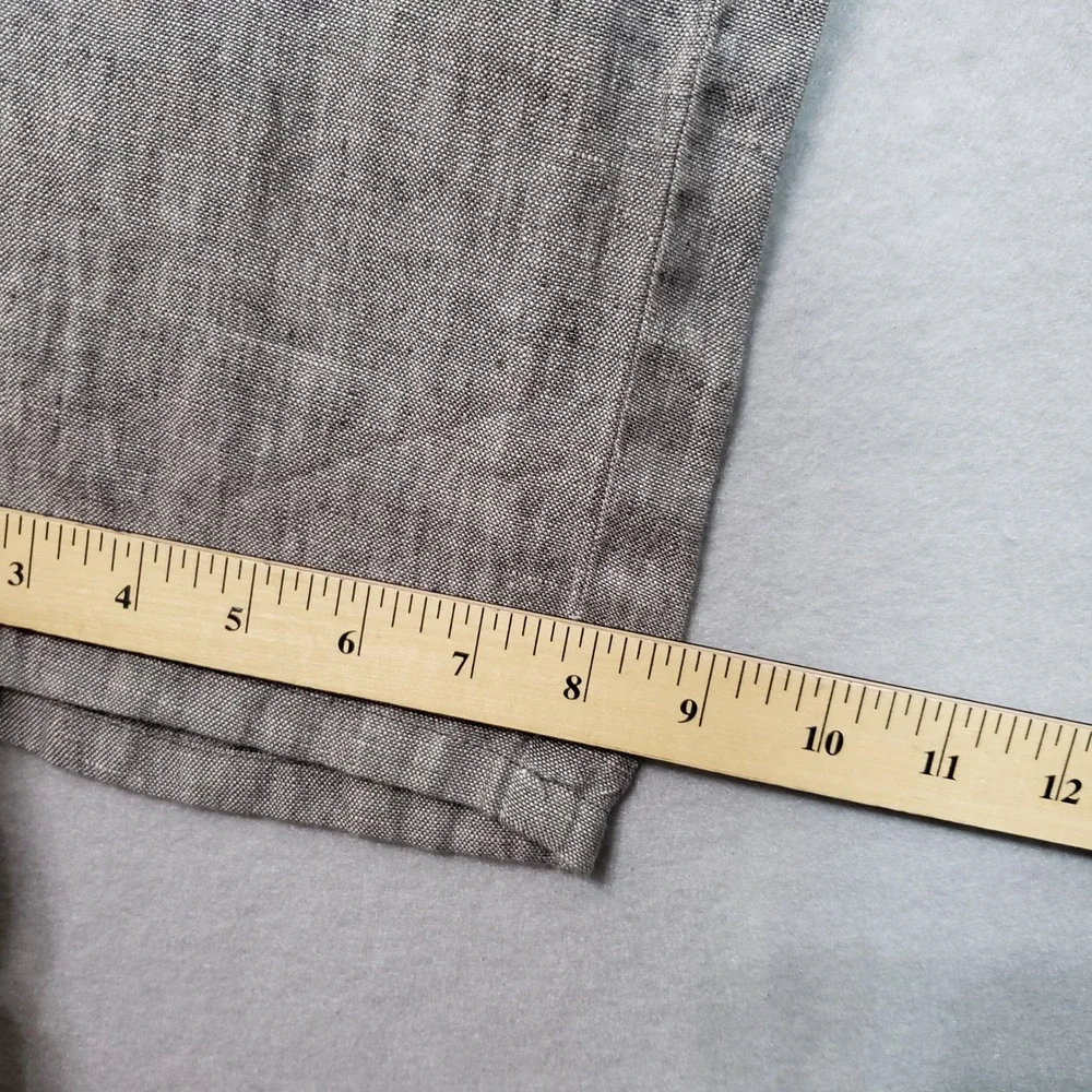 Madda Fella Mens M Linen Pants Gray Drawstring Beach Casual Minimalist Coastal
